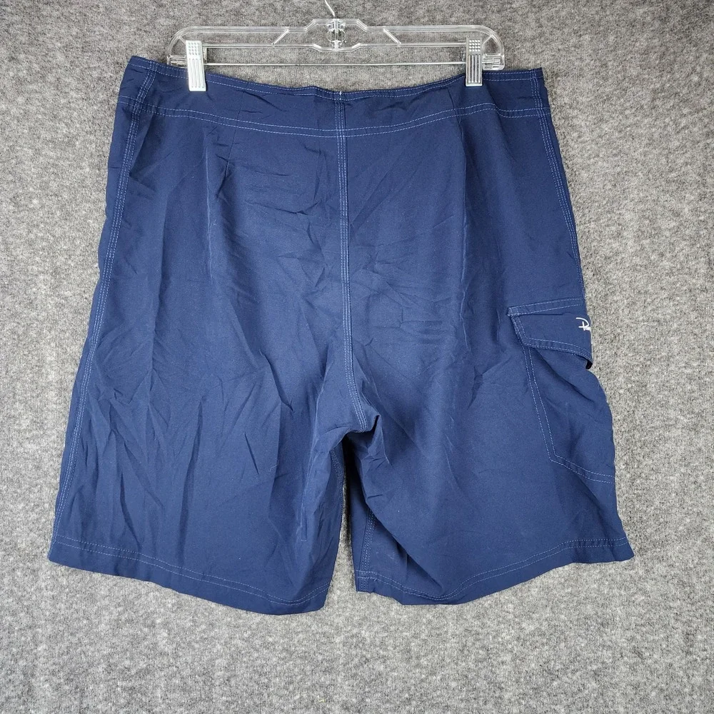 Panama Jack Board Shorts Mens 34 Navy Blue Cargo Pocket Stretch EUC